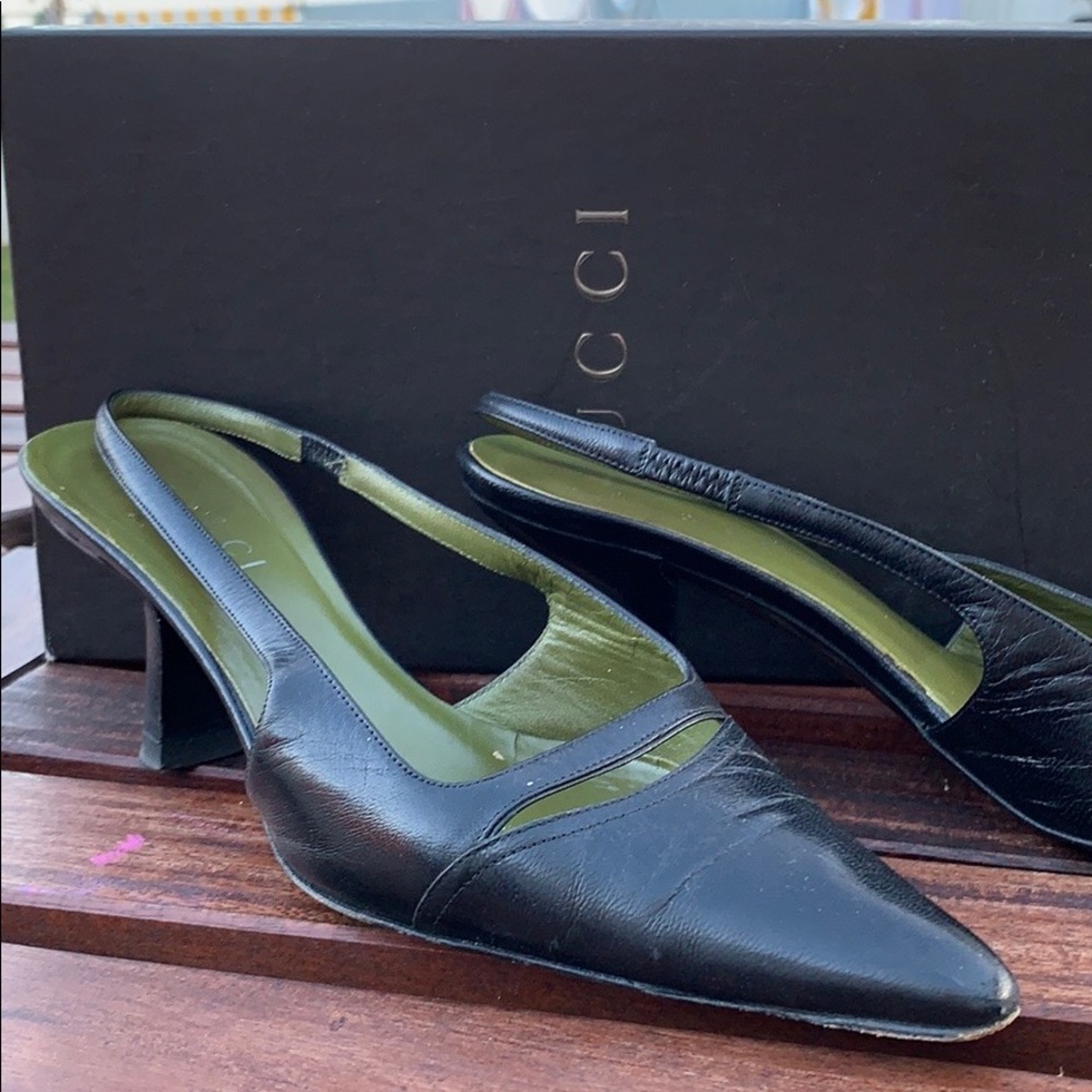 Gucci black kitten heels 6 1/2